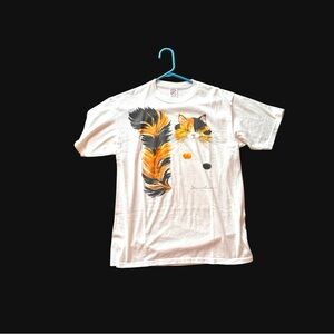 Charming Cat Graphic Tee - White